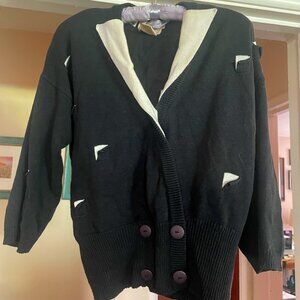 Bergorf Goodman Mirrors of Krizia Retro Tuxedo Design Sweater with removable pad